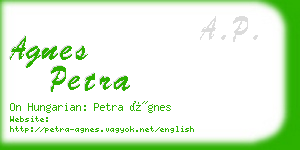 agnes petra business card